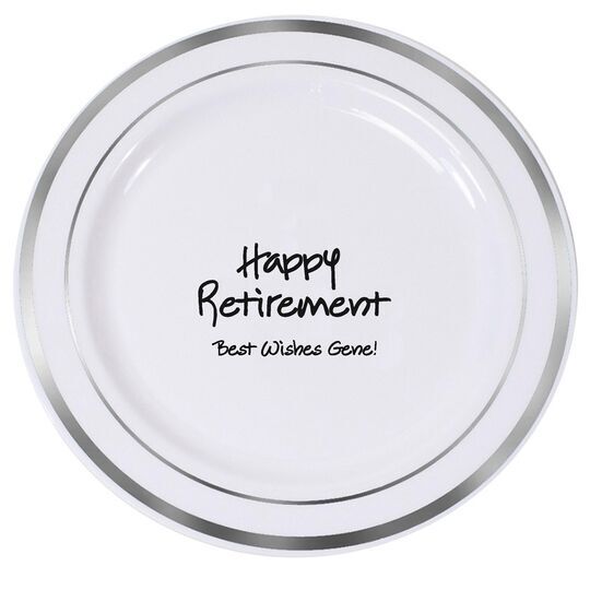 Studio Happy Retirement Premium Banded Plastic Plates
